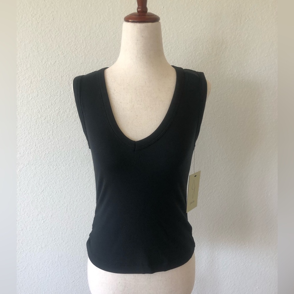 JOIE - NWT BLACK RIBBED V-NECKLINE TANK TOP + BLACK/XS